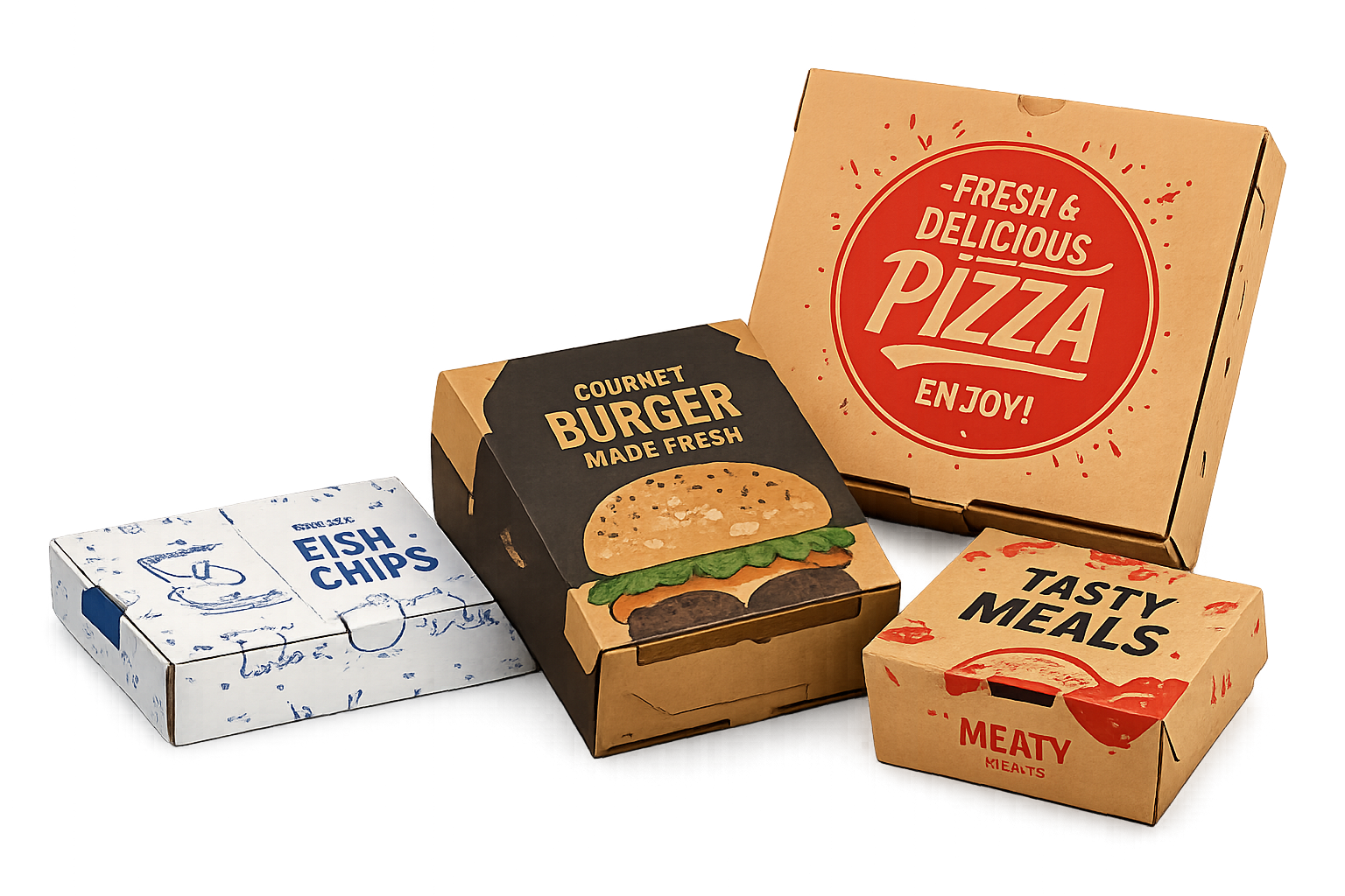 Fast food packaging boxes